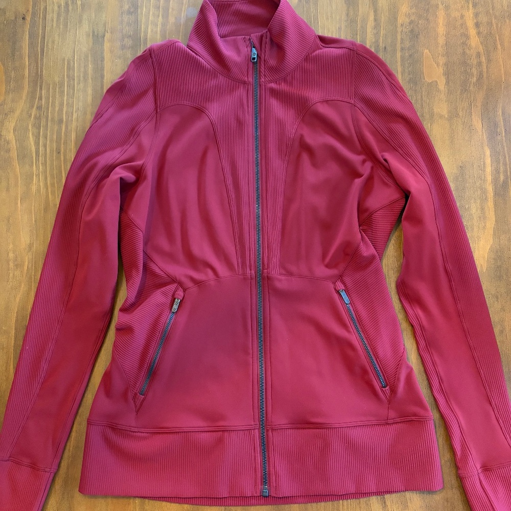 Lululemon track  jacket, size 10, Rust/dark red